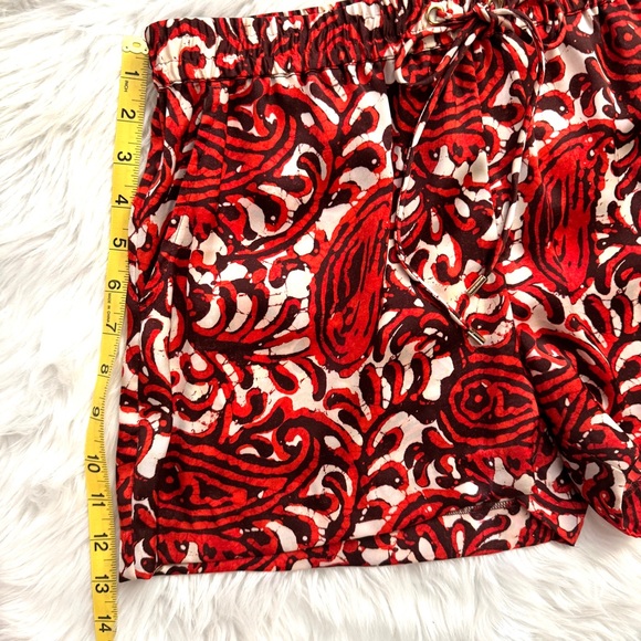 💖 Michael Kors Red/Cream/Black Floral Satin Shorts - Picture 14 of 16